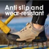 Chaussures de sécurité pour hommes avec embout en acier, semelles anti-écrasement, anti-perforation et antidérapantes ; chaussures de travail industrielles tendance à fermeture par bouton.