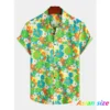 Chemise pour homme – T-shirt d'été à motifs floraux, manches courtes.