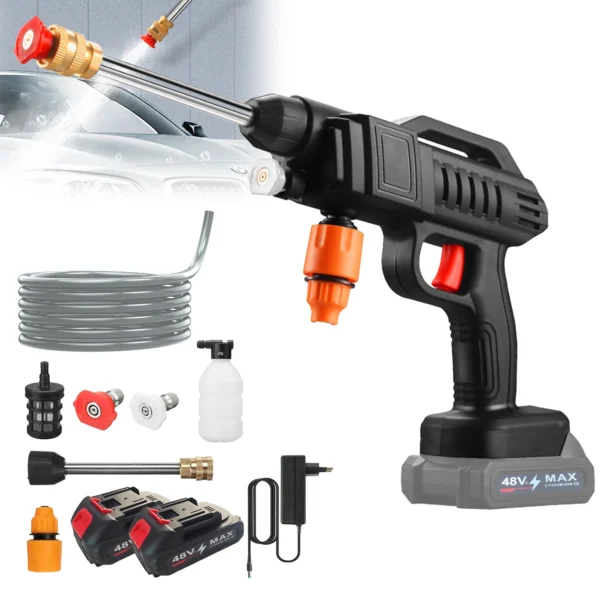Pistolet de lavage de voiture haute pression 100 bars, sans fil, rechargeable, puissant, pour batterie Makita.