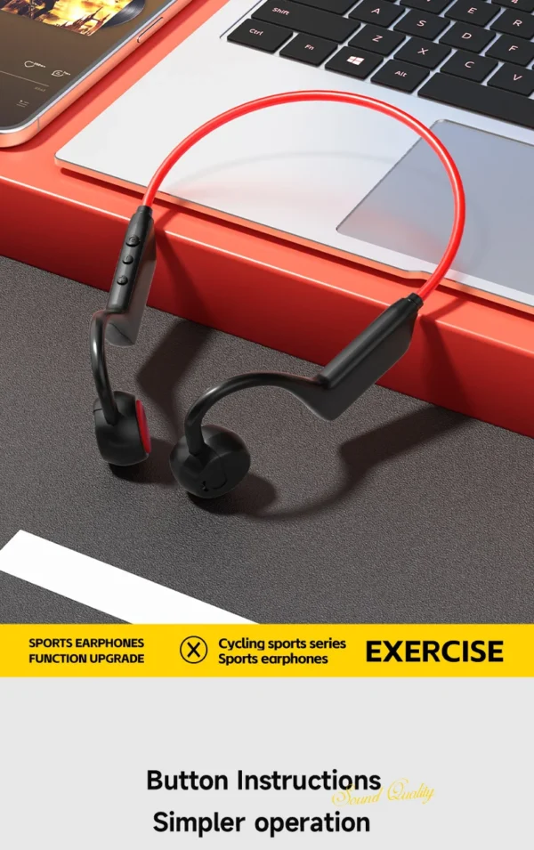 Nouveau casque sans fil Lenovo à conduction osseuse pour la natation et le sport – Bluetooth 5.4, étanche IPX8, avec microphone, idéal pour l'entraînement et le fitness.