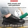 Chaussures de sécurité anti-perforation pour hommes, chaussures de travail d'été respirantes en maille, embout en plastique.