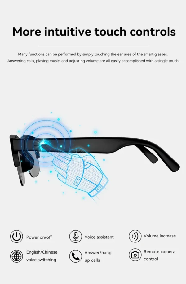 Lunettes intelligentes Lenovo avec assistant vocal IA, résolution 4K, télécommande tactile, appareil photo/vidéo, traducteur et connectivité Bluetooth sans fil.