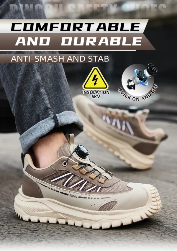 Chaussures de sécurité pour hommes avec embout en acier – Protection anti-écrasement et anti-perforation.