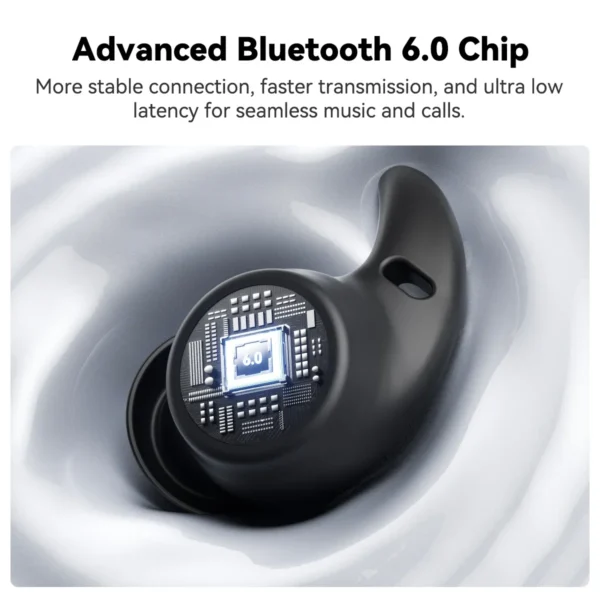 Écouteurs Bluetooth HTC NE76, mini-écouteurs invisibles avec traducteur IA pour le sommeil, écouteurs sans fil souples – Orange.