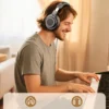 Casque audio filaire professionnel New Bee pour DJ et studio, avec microphone, circum-aural, haute résolution (Hi-Res), pour monitoring et écoute musicale.