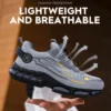 Chaussures de sécurité pour hommes avec système de serrage rotatif – Style sportif, anti-écrasement et anti-perforation