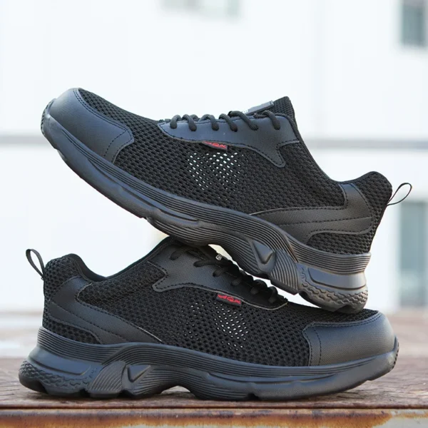 Chaussures de sécurité anti-perforation pour hommes, chaussures de travail d'été respirantes en maille, embout en plastique.