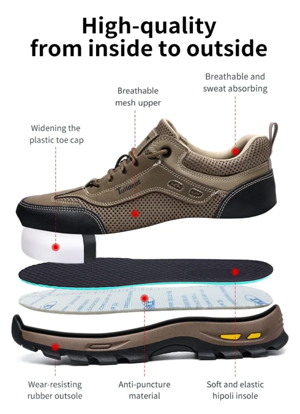 Chaussures de sécurité d'été pour le travail, chaussures de travail pour hommes résistantes à la perforation, chaussures de protection, bottes de sécurité, bottes tactiques.