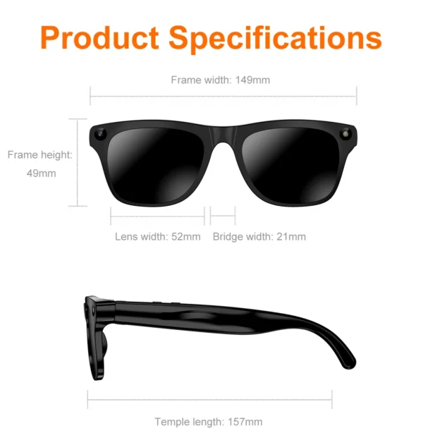 Lunettes de caméra Xiaomi 8K pour la prise de vue vidéo, traduction IA précise, appels Bluetooth, lecteur de musique, pour femmes et hommes, 8MP, lunettes de traduction