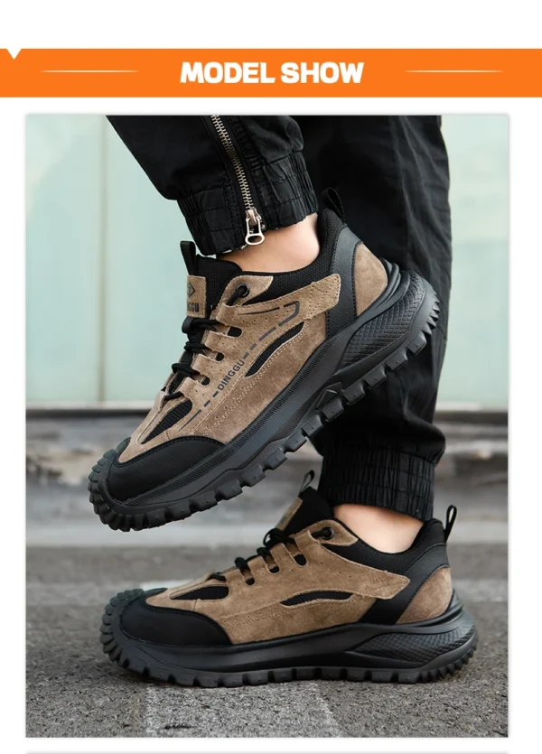 Chaussures de sécurité pour hommes avec embout en acier – Protection anti-écrasement et anti-perforation.