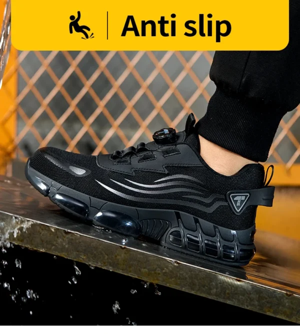 Chaussures de sécurité pour hommes à système de serrage rotatif, chaussures de travail, bottes de sécurité anti-perforation, bottes tactiques.