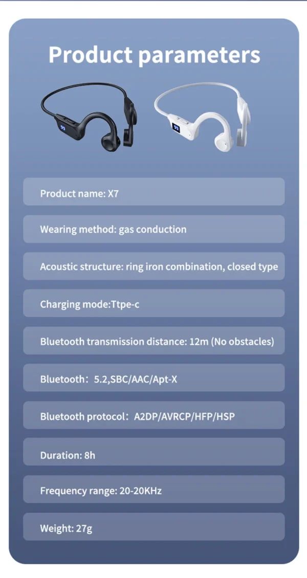 Écouteurs sans fil Lenovo à conduction osseuse – Compatibles Bluetooth, mains libres avec micro – Idéaux pour le sport, la course et la natation