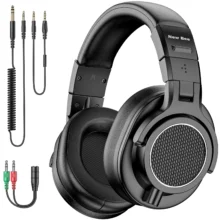 Casque audio filaire professionnel New Bee pour DJ et studio, avec microphone, circum-aural, haute résolution (Hi-Res), pour monitoring et écoute musicale.