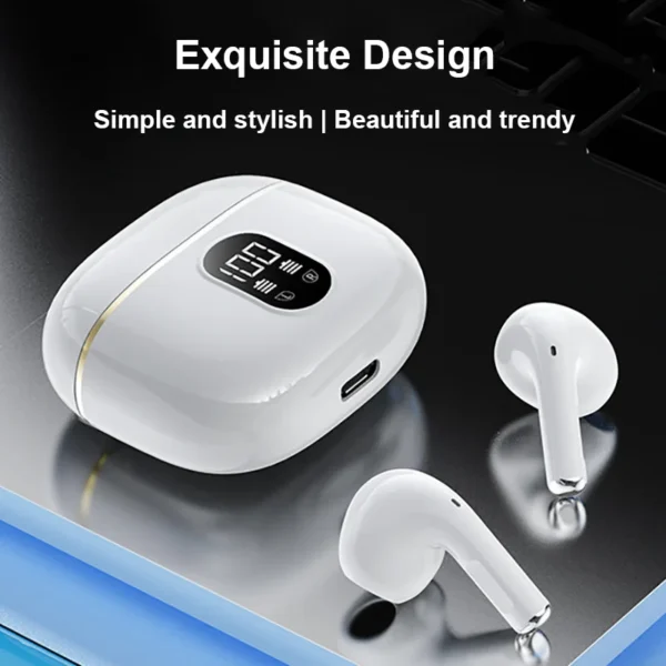 Écouteurs sans fil Bluetooth avec réduction de bruit ENC pour les appels, son stéréo Hi-Fi – Modèle Pro4s (compatible Xiaomi et AirPods)
