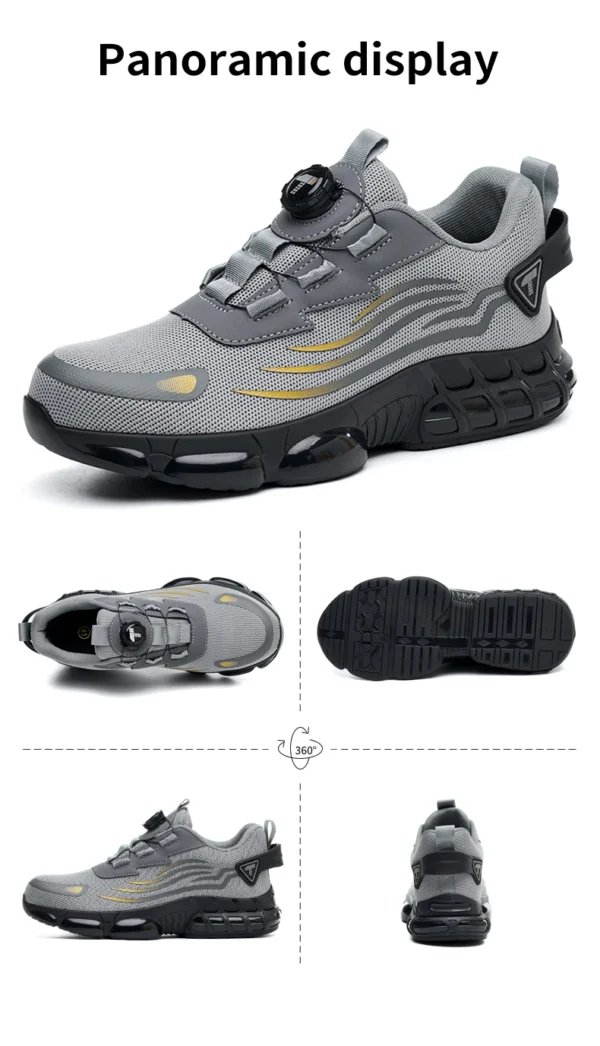 Chaussures de sécurité pour hommes à système de serrage rotatif, chaussures de travail, bottes de sécurité anti-perforation, bottes tactiques.