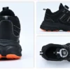 Chaussures de sécurité pour hommes avec fermeture rotative, embout en acier, bottes de travail industrielles respirantes.
