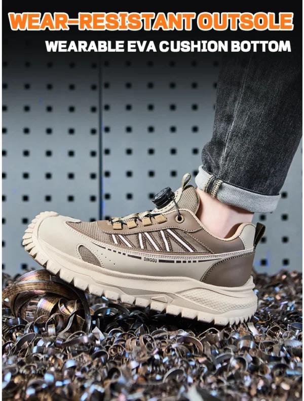 Chaussures de sécurité pour hommes avec embout en acier – Protection anti-écrasement et anti-perforation.