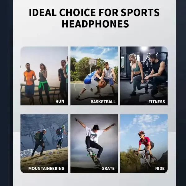 Nouveau casque de sport sans fil à conduction osseuse réelle – Écouteurs Bluetooth avec microphone et fonction mains libres pour la course à pied.
