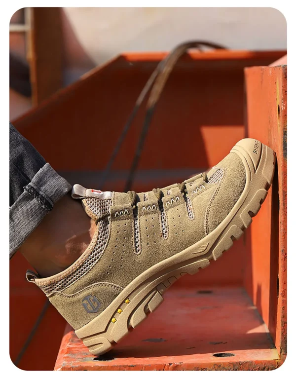 Les chaussures de sécurité pour hommes, légères, souples, confortables, respirantes et antidérapantes.