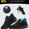 Chaussures de sécurité pour hommes avec fermeture rotative – Légères, anti-chocs et anti-perforation – Style sportif pour les professionnels en extérieur