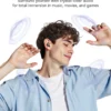 Écouteurs Bluetooth HTC NE76, mini-écouteurs invisibles avec traducteur IA pour le sommeil, écouteurs sans fil souples – Orange.