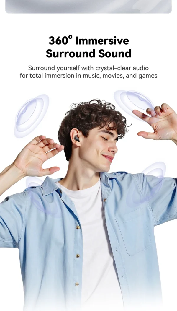 Écouteurs Bluetooth HTC NE76, mini-écouteurs invisibles avec traducteur IA pour le sommeil, écouteurs sans fil souples – Orange.