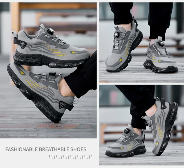Chaussures de sécurité pour hommes à système de serrage rotatif, chaussures de travail, bottes de sécurité anti-perforation, bottes tactiques.