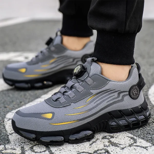 Chaussures de sécurité pour hommes avec système de serrage rotatif – Style sportif, anti-écrasement et anti-perforation