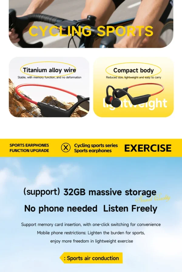 Nouveau casque sans fil Lenovo à conduction osseuse pour la natation et le sport – Bluetooth 5.4, étanche IPX8, avec microphone, idéal pour l'entraînement et le fitness.