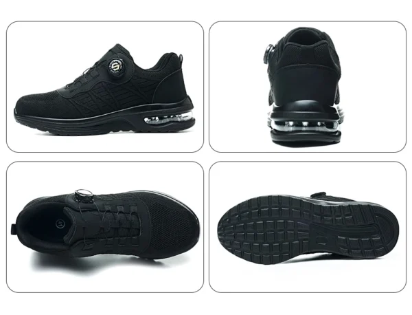 Chaussures de sécurité pour hommes avec fermeture rotative – Légères, anti-chocs et anti-perforation – Style sportif pour les professionnels en extérieur