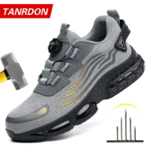 Chaussures de sécurité pour hommes à système de serrage rotatif, chaussures de travail, bottes de sécurité anti-perforation, bottes tactiques.