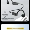 Nouveau casque de sport sans fil à conduction osseuse réelle – Écouteurs Bluetooth avec microphone et fonction mains libres pour la course à pied.