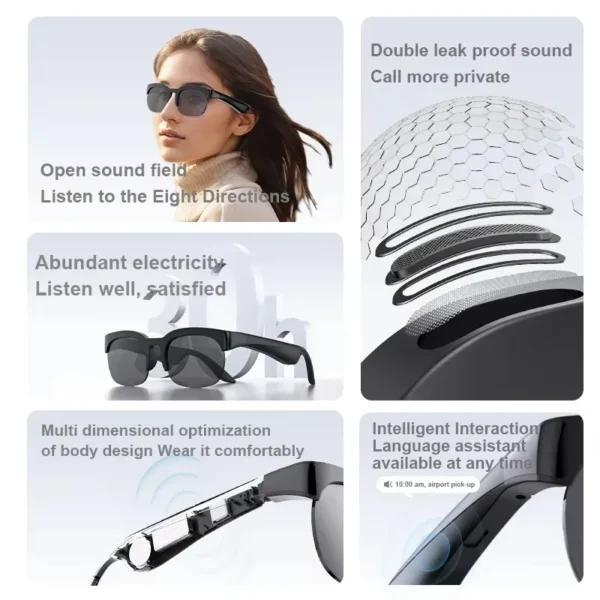 Lunettes intelligentes Lenovo avec assistant vocal IA, résolution 4K