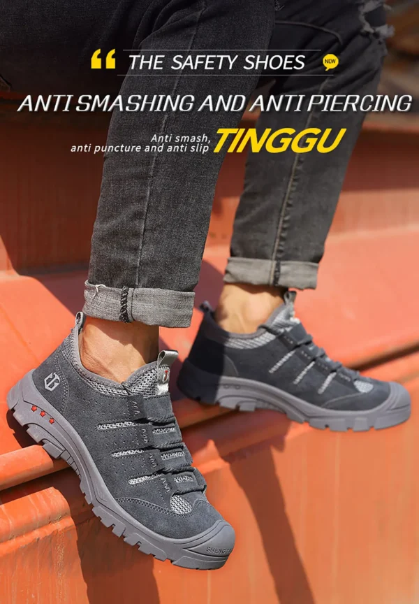 Les chaussures de sécurité pour hommes, légères, souples, confortables, respirantes et antidérapantes.