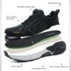 Chaussures de sécurité pour hommes – Style tendance, embout en acier anti-écrasement, semelle en Kevlar – Bottes de travail pour extérieur et atelier industriel – Fermeture à bouton