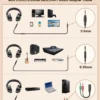Casque audio filaire professionnel New Bee pour DJ et studio, avec microphone, circum-aural, haute résolution (Hi-Res), pour monitoring et écoute musicale.