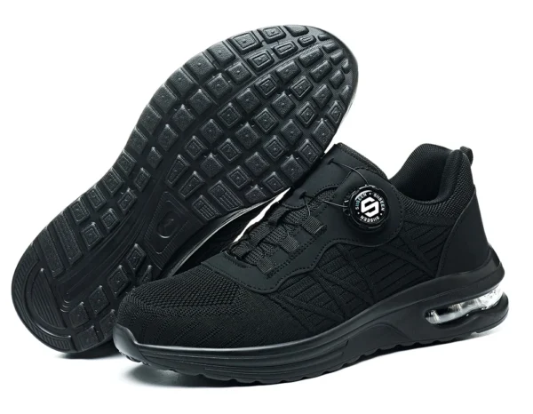 Chaussures de sécurité pour hommes avec fermeture rotative – Légères, anti-chocs et anti-perforation – Style sportif pour les professionnels en extérieur