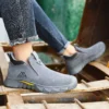 Chaussures de sécurité pour soudeurs (hommes) – Protection de travail anti-écrasement et anti-perforation, avec embout en acier.