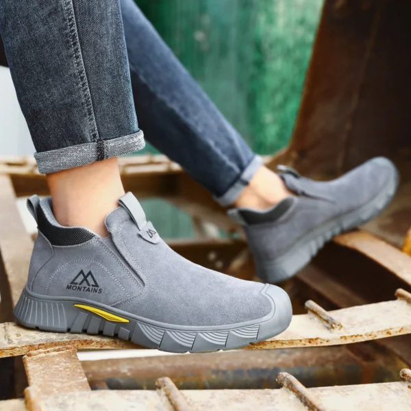 Chaussures de sécurité pour soudeurs (hommes) – Protection de travail anti-écrasement et anti-perforation, avec embout en acier.