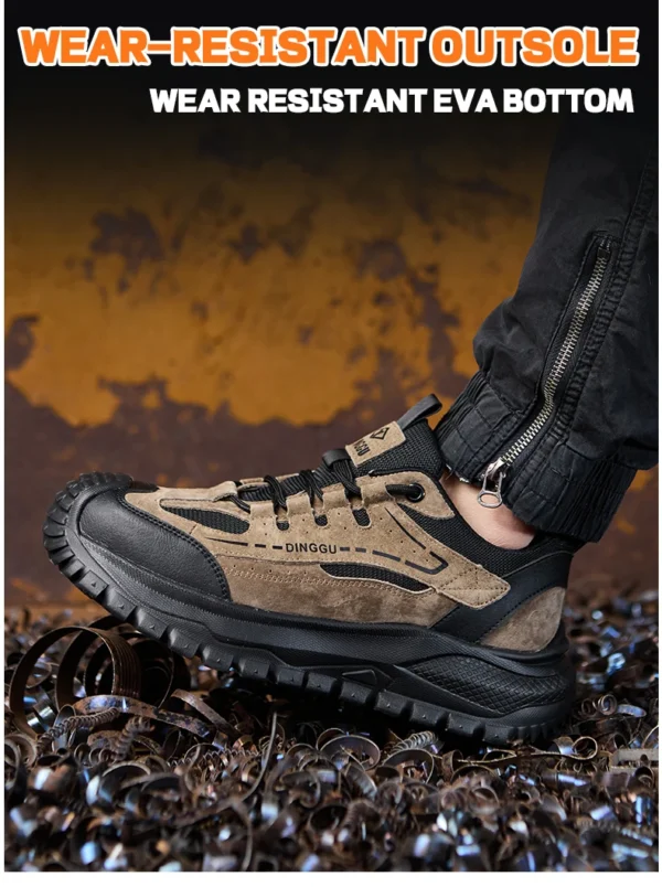 Chaussures de sécurité pour hommes avec embout en acier – Protection anti-écrasement et anti-perforation.