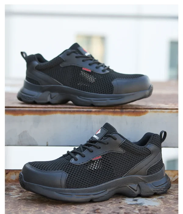 Chaussures de sécurité anti-perforation pour hommes, chaussures de travail d'été respirantes en maille, embout en plastique.