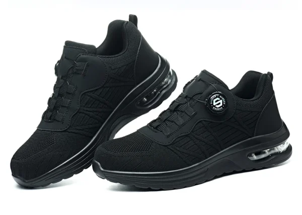Chaussures de sécurité pour hommes avec fermeture rotative – Légères, anti-chocs et anti-perforation – Style sportif pour les professionnels en extérieur