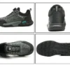 Chaussures de sécurité pour hommes avec embout en acier, semelles anti-écrasement, anti-perforation et antidérapantes ; chaussures de travail industrielles tendance à fermeture par bouton.