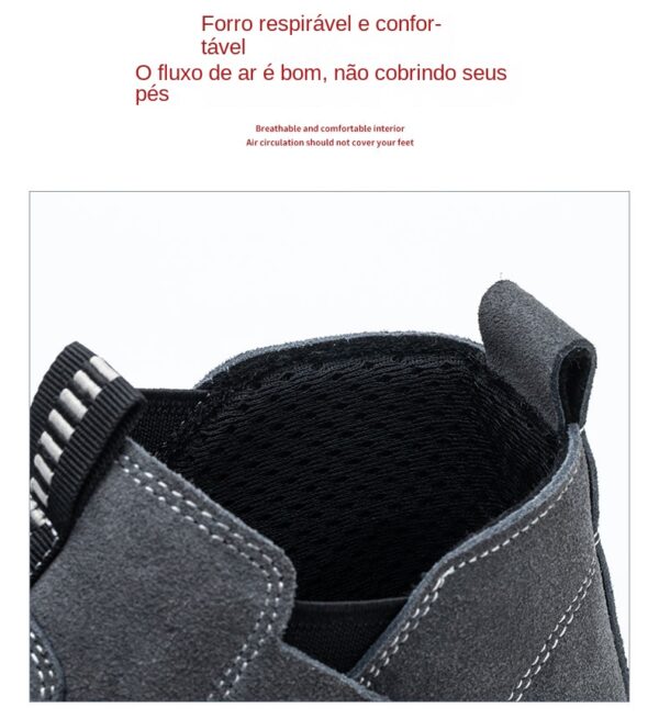 Chaussures de sécurité pour hommes en cuir véritable (croûte de cuir de vache), avec embout composite, semelle anti-perforation, propriétés antistatiques et conception adaptée au soudage ; bottes ultra-résistantes.