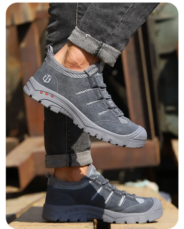 Les chaussures de sécurité pour hommes, légères, souples, confortables, respirantes et antidérapantes.