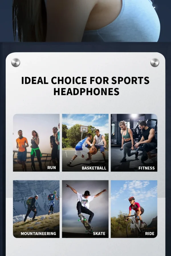 Nouveau casque de sport sans fil à conduction osseuse réelle – Écouteurs Bluetooth avec microphone et fonction mains libres pour la course à pied.