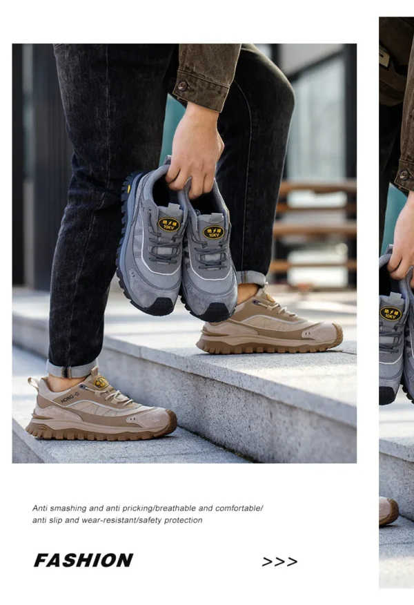 Chaussures de sécurité isolantes pour hommes avec embout en plastique, baskets de travail antidérapantes, chaussures de protection et bottes de travail anti-perforation.