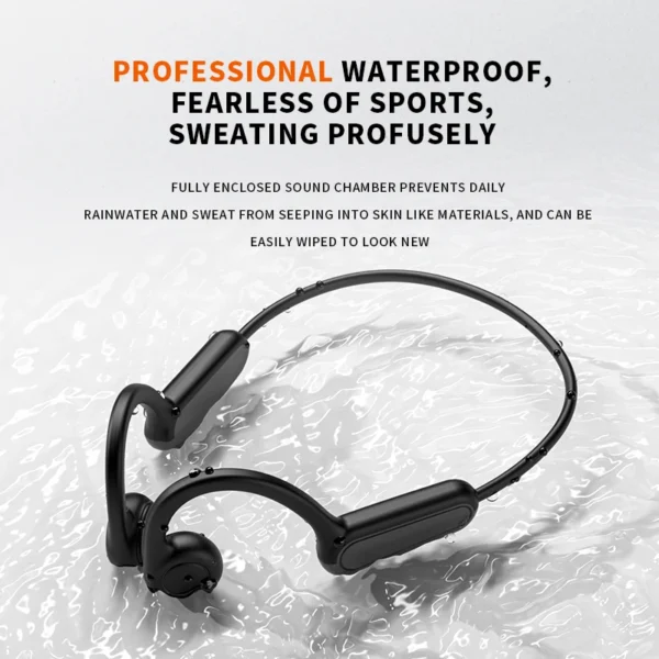 Écouteurs à conduction osseuse réelle B8 – Casque sans fil Bluetooth 5.3 pour le sport avec contour d'oreille et étanchéité IPX5 (idéal pour la course et la conduite)