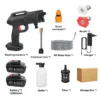 Pistolet de lavage de voiture haute pression 100 bars, sans fil, rechargeable, puissant, pour batterie Makita.