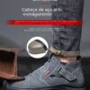 Chaussures de sécurité pour hommes en cuir véritable (croûte de cuir de vache), avec embout composite, semelle anti-perforation, propriétés antistatiques et conception adaptée au soudage ; bottes ultra-résistantes.